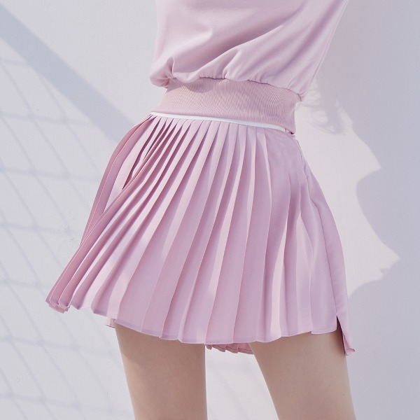 [JJA] 제이제인 언발 쉬폰 플리츠 스커트 Unbalanced Chiffon Pleats Skirt (Pink) J197SK01PK