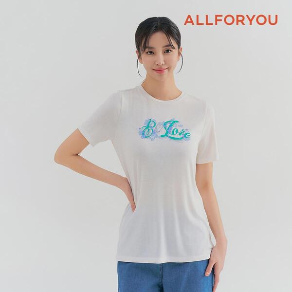 [올포유] 24SS 여성 원포인트 프린팅 반팔 티셔츠 ALQTN3141-100